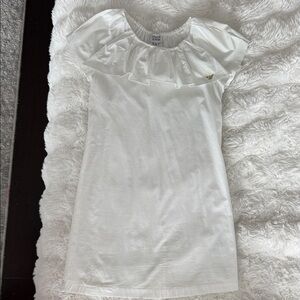 Armani Junior White Ruffled Dress size 10
